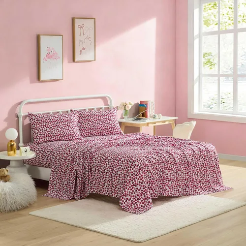 Miniatura 36 de Betsey Johnson - Sábanas de cama King, ropa de cama suave y ligera, resistente a la decoloración y a las arrugas (leopardo, King)