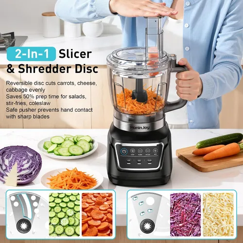 Miniatura 6 de Licuadora y procesador de alimentos todo en uno, licuadora profesional 10 en 1 para batidos, triturar hielo, hacer masa, picar, moler, rebanar