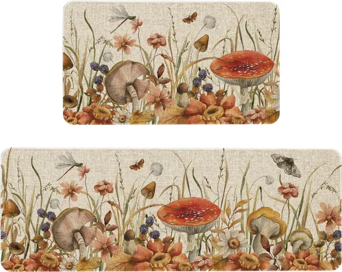 Miniatura 57 de Mloabuc® Tapete decorativo de flores, tapetes de cocina de arpillera de arpillera para mujer, accesorios de cocina para exteriores, 17 x 30 pulgadas