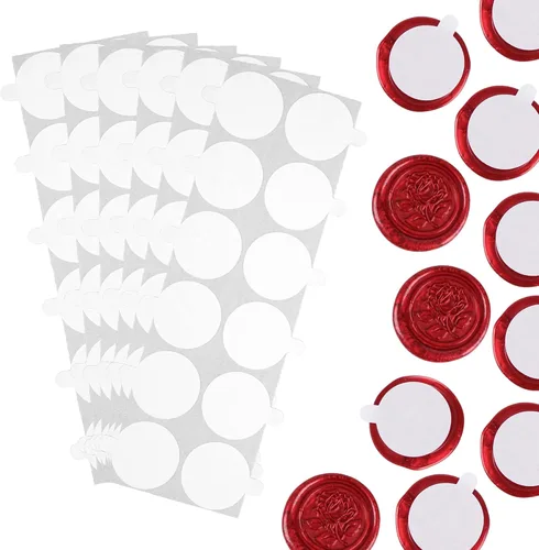 Miniatura 5 de Puntos adhesivos de doble cara para sello de cera, 312 piezas de calcomanías de 1 pulgada, respaldo adhesivo redondo para sellado de cera