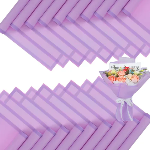 Miniatura 18 de FUHITIM - 20 hojas de papel impermeable para suministros de florista, envoltura de ramos de flores y regalos de bodas, cumpleaños, bricolaje