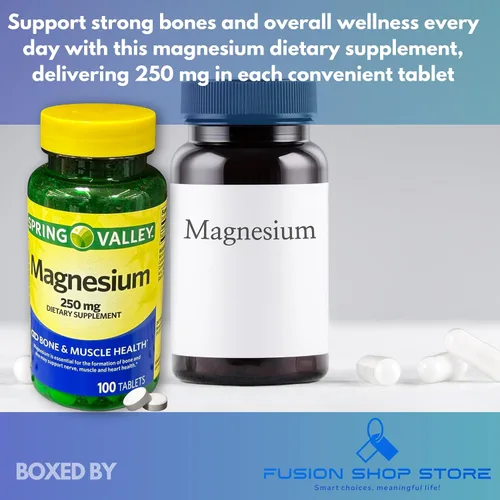 Miniatura 4 de Magnesio 250 mg- Comprimidos de salud muscular ósea 100 Ct (paquete de 1)