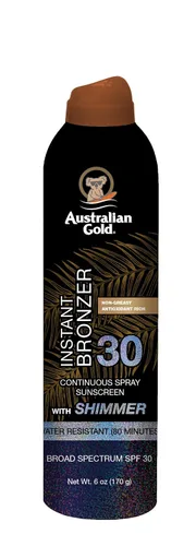 Miniatura 10 de Australian Gold - Protector solar en aerosol continuo con bronceador instantáneo SPF 15, brillo inmediato y secado rápido, amplio espectro