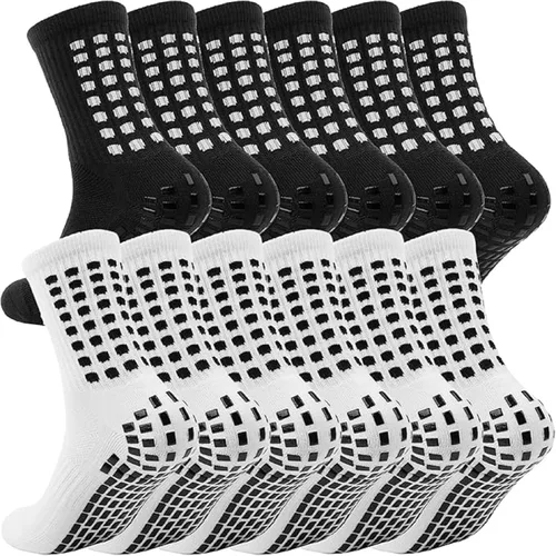 Miniatura 11 de fjberrtsat Calcetines para hombre de fútbol sin deslizamiento, antideslizantes, para fútbol y baloncesto, con almohadillas antideslizantes