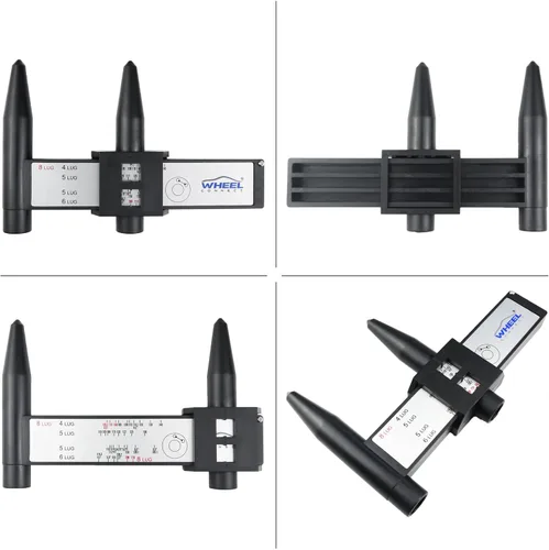 Miniatura 4 de WHEEL CONNECT Medidor PCD, herramienta de medición de patrón de pernos de rueda/llanta, regla PCD, pinza deslizante para 4 5 6 8 agujeros