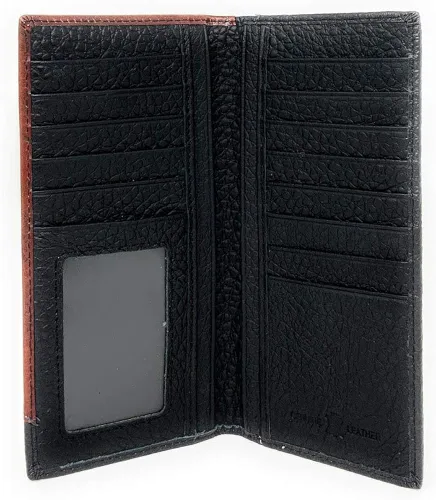 Miniatura 2 de Western Premium - Cartera larga plegable de cuero genuino para hombre en 2