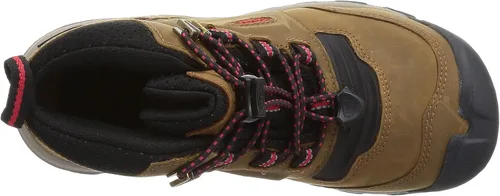 Miniatura 5 de KEEN Botas de senderismo unisex Ridge Flex de altura media de cuero impermeables para niños
