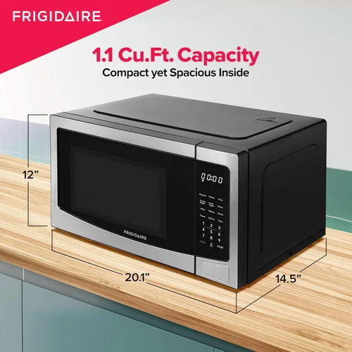 Miniatura 5 de FRIGIDAIRE Horno de microondas de acero inoxidable, multifunción, programable, 1.1 pies cúbicos 1000 vatios