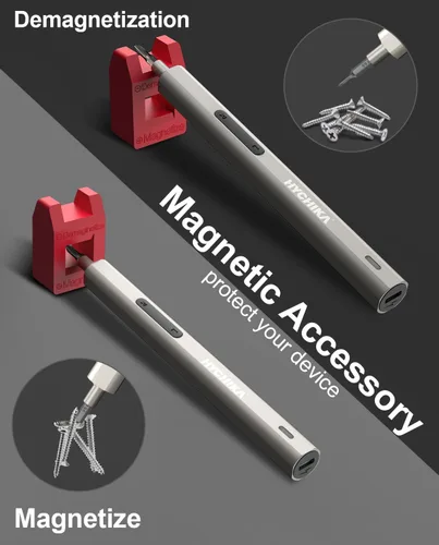 Miniatura 6 de HYCHIKA Juego de Destornilladores de Precisión, Mini Destornillador Eléctrico 67-en-1 con 52 Puntas Magnéticas, 3 Ajustes de Torque, Luz LED y Kit