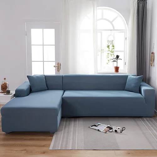 Miniatura 10 de Konsilsa Funda elástica para sofá en forma de L, funda completa para sofá de 1/2/3/4 plazas, protector de muebles suave, antideslizante, lavable a