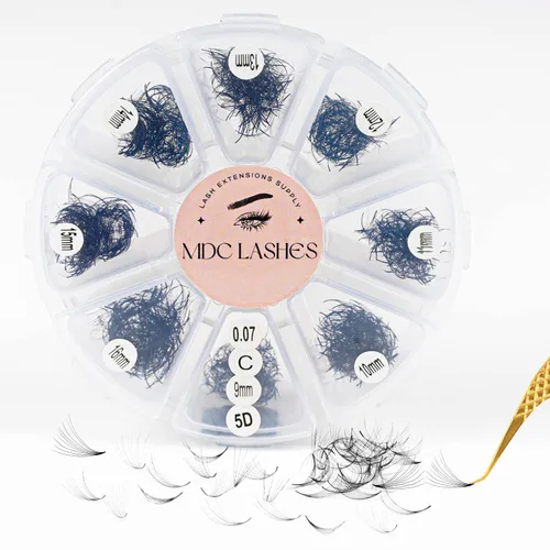Miniatura 8 de Promade - Extensiones de pestañas de longitud mixta de 1000 abanicos, con volumen, 8D-16D, rizo C D, 0.315-0.630 pulgadas de longitud, 0.05-0.07