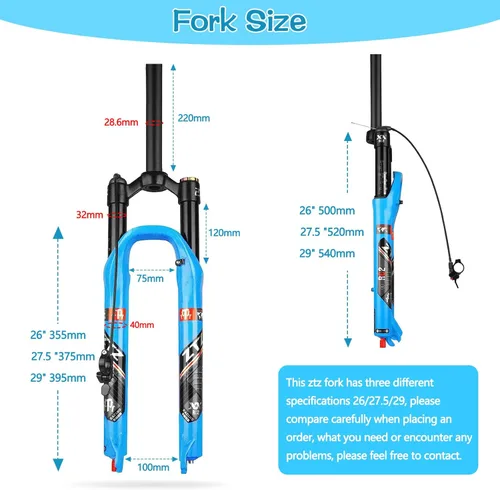 Miniatura 3 de MTB Air Suspension Fork，Fit for 26/27.5/29 inch Mountain Bike, 120mm Travel, Rebound Adjust, QR 9mm, Manual/Remote Lockout, XC/AM Mountain Bike