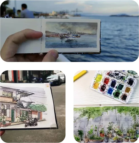 Miniatura 3 de Mini paleta de acuarela, acuarela de viaje con tapa, paleta de acuarela vacía, caja de paleta de colores de madera para pintar, regalo