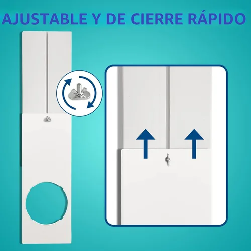 Miniatura 5 de JEACENT Kit de ventilación de aire acondicionado portátil para puerta corredera, kit de sellado universal de PVC ajustable para balcón placas