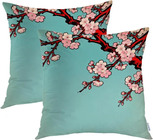 Miniatura 32 de Batmerry Black Cat Green Leaves Throw Pillow Covers, Cat Among Foliage Decorative Pillow Covers Digital Printing Blended Fabric for Couch Sofa Bed
