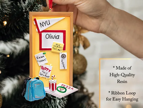 Miniatura 3 de Adorno de Navidad personalizado para puerta de dormitorio 2026 Decoración personalizada para árbol de Navidad, primer año de la universidad, 1ª