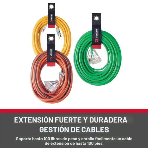 Miniatura 2 de Velcro de varios tamaños, pequeño, mediano, grande, fácil de colgar, correa de cable de extensión de gancho y bucle, paquete con ojales