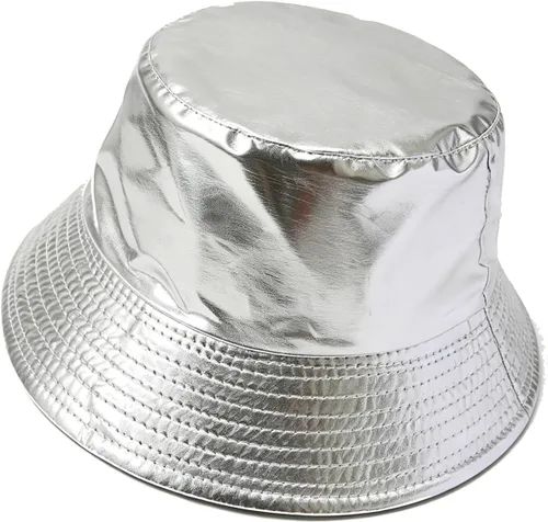 MILAKOO Rock Metallic Bucket Hat Gorra reversible Unisex pescador ala ancha Rock Punk Hippie Sombrero