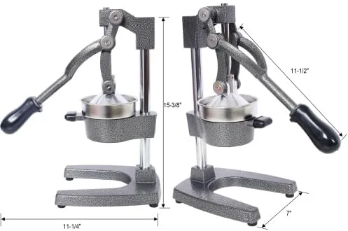 Miniatura 3 de Exprimidor de cítricos de hierro fundido, prensa manual extra grande de grado comercial, exprimidor de encimera resistente para jugo de naranja Gris