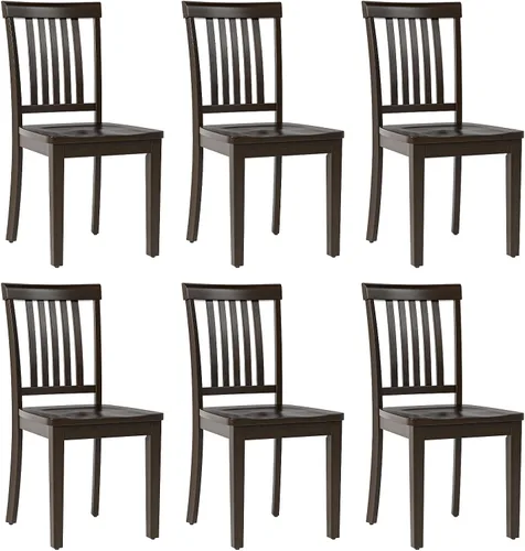 Miniatura 11 de Juego de 2 sillas de comedor, sillas de madera de granja con respaldo alto de husillo, sillas de madera de 17.3 pulgadas para cocina y comedor