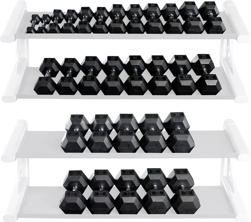 Miniatura 2 de Mancuernas hexagonales con revestimiento de hule 3 – 100 libras