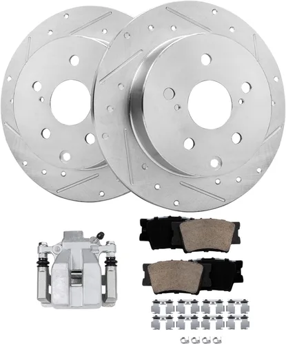Miniatura 72 de Detroit Axle - 4 rotores de freno para Chevrolet Cruze Volt Orlando Verano, rotores de freno de disco perforados y ranurados de repuesto : rotor