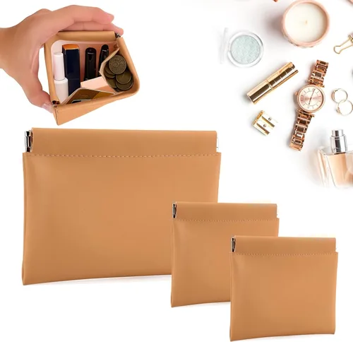 Miniatura 10 de BUSOHA Pequeña bolsa de maquillaje para bolso, mini bolsas de cosméticos portátiles para mujeres, monedero, lápiz labial, organizador de accesorios