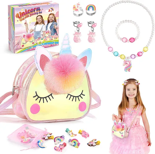 SYOKZEY Regalos de unicornio para niñas, juguetes de unicornio regalos para niñas de 3, 4, 5, 6, 7, 8 años, juegos de joyas para niñas, regalos de