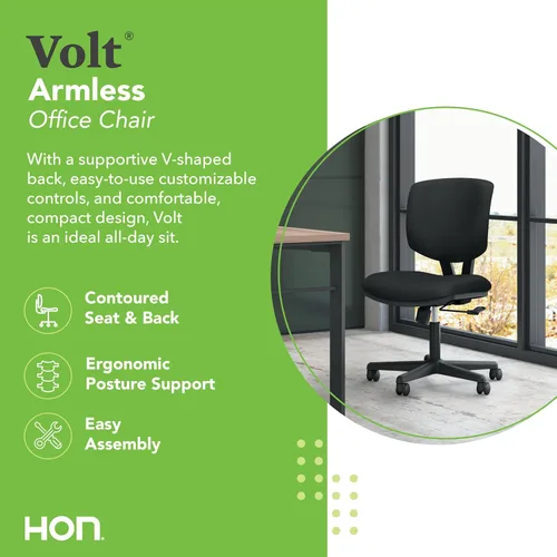 Miniatura 4 de HON Volt - Silla de oficina ergonómica con asiento y respaldo de tela, escritorio sin brazos y silla de computadora con inclinación central