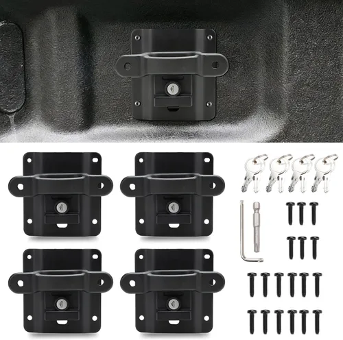 auovo Anclajes de Amarre Compatibles con Ford F150 F250 F350 2015-2025 2026 Anclajes de Amarre para Caja de Camioneta con Placas de Soportes Grapas