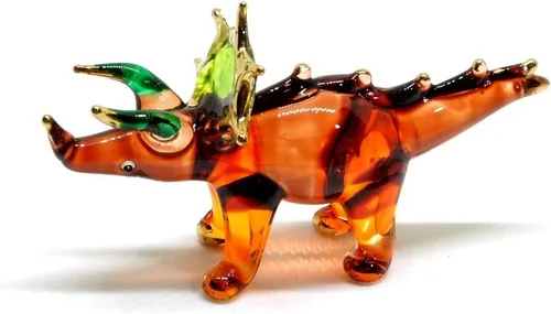 Miniatura 9 de Mini arte de vidrio soplado hecho a mano de 2.5 pulgadas, figura jurásica de dinosaurio brontosaurio, cosas geniales, animales en miniatura