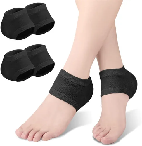 Miniatura 7 de Calcetines hidratantes para el talón, 2 pares de calcetines de talón suaves forrados de gel para pies secos y ásperos agrietados, calcetines