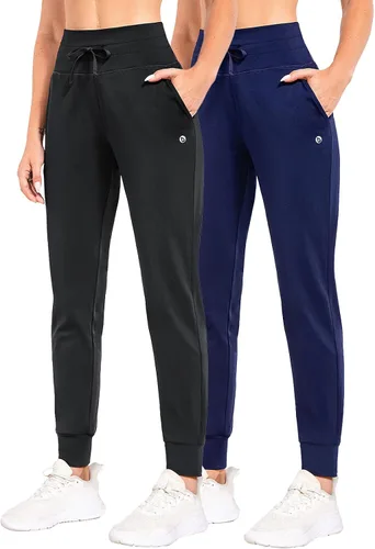 BALEAF Pantalones deportivos con forro polar para mujer, pantalones de senderismo de cintura alta, resistentes al agua, pantalones térmicos de esquí