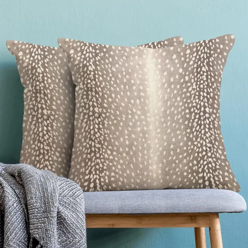 Miniatura 4 de Fundas de Almohada con Estampado de Antílope 16x16 Pulgadas Paquete de 2, Fundas de Almohada Decorativas con Estampado de Piel de Animal Marrón