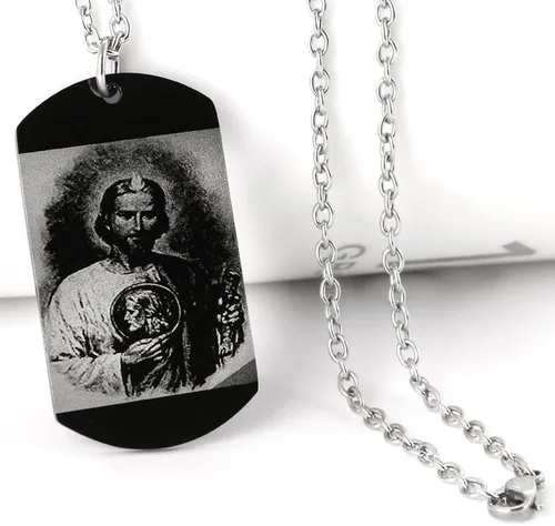 Miniatura 4 de FAYERXL Collar de San Miguel para hombre collar personalizado con etiqueta de perro negro regalo para hombres collar con colgante de amuleto