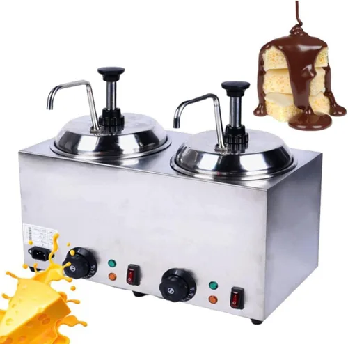 Dispensador de queso de dulce de azúcar caliente, calentadores de salsa dispensador eléctrico de condimentos de mantequilla con contenedores para