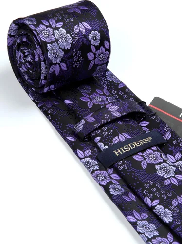 Miniatura 97 de Corbatas florales tejidas clásicas para hombre, corbata cuadrada de bolsillo, corbatas formales para hombres, boda con pañuelo