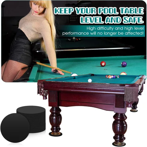 Miniatura 7 de Haull 30 Pcs Billiard Pool Table Leg Shims 3" Diameter 0.06'' Thickness Rubber Pool Table Leveler Kit Shims Foot Pads for Furniture