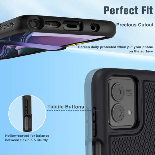Miniatura 7 de FNTCASE Funda para Motorola Moto G-Stylus-5G-2023: funda protectora de doble capa a prueba de golpes Parte trasera texturizada antideslizante
