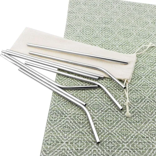 Miniatura 4 de Pajitas de metal de colores para leche y té, reutilizables, de acero inoxidable 304 con cepillo y bolsa de limpieza