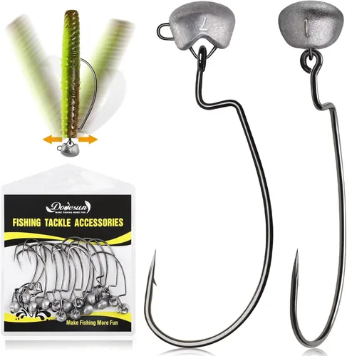 Dovesun Ned Rig Jig Heads Cabeza de plantilla sin malas hierbas para pesca lubina Swimbait Jig Head Shaky Ned Rig Ganchos agua salada agua dulce