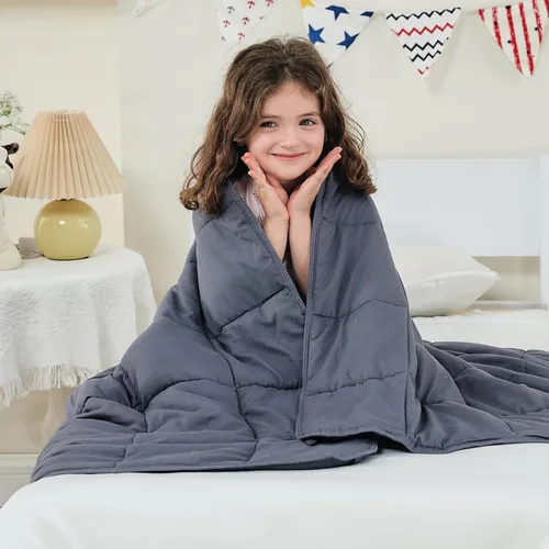 yescool - Manta con peso, 7 libras, fresca, transpirable, con cuentas de cristal prémium, lavable a máquina, para dormir, 60-90 libras, 41 x 60 Gris