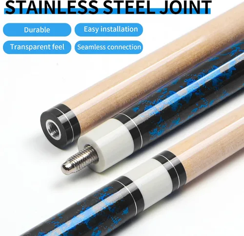 Miniatura 2 de Kmise Pool Cue Stick Set,4 Colors Canadian Maple Cue,Pool Sticks for Adults,Tacos de Billar 18 19 20 21oz for Beginner Azul (1 pieza)