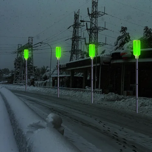 Miniatura 5 de Macarrie 6 marcadores de entrada alimentados por energía solar, luces reflectoras para paisaje, entrada de vehículos, reflectores en postes