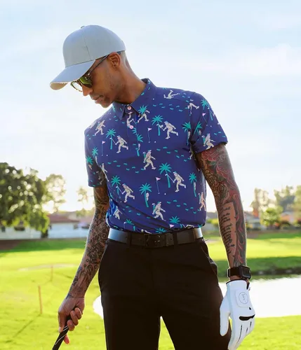 Miniatura 6 de Tipsy Elves Camisas de golf para hombre - Polo de golf de alto rendimiento para hombre