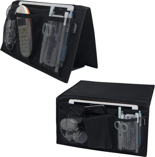 Miniatura 10 de Gloppie Organizador de mesita de noche, organizador de bolsillos laterales para mesita de noche, organizador de almacenamiento con bolsillo