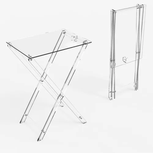 Miniatura 4 de Bandeja de TV grande de acrílico plegable, mesa auxiliar plegable, mesa auxiliar moderna para escritorio pequeño, mesa auxiliar para sala de estar