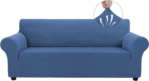 Miniatura 33 de Asnomy Fundas de sofá para sofá de 2 cojines, fundas elásticas para sofá biplaza, protector de mascotas, fundas de muebles para perros y gatos, tela