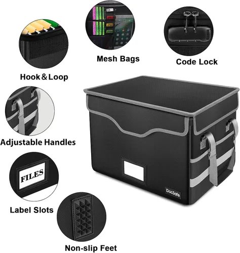 Miniatura 8 de DocSafe Bolsa organizadora de archivos, juego de caja de documentos ignífuga con cerradura