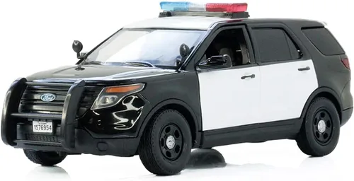 Miniatura 4 de Motormax 79536 2015 Ford Police Interceptor Utility Negro y Blanco con barra de luz intermitente, luces delanteras y traseras y 2 sonidos 1/24